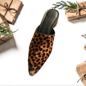 Rebecca Minkoff Fermina Too Leopard Haircalf Mules